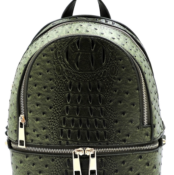 Ostrich Croc Style Backpack - Picture 2 of 8